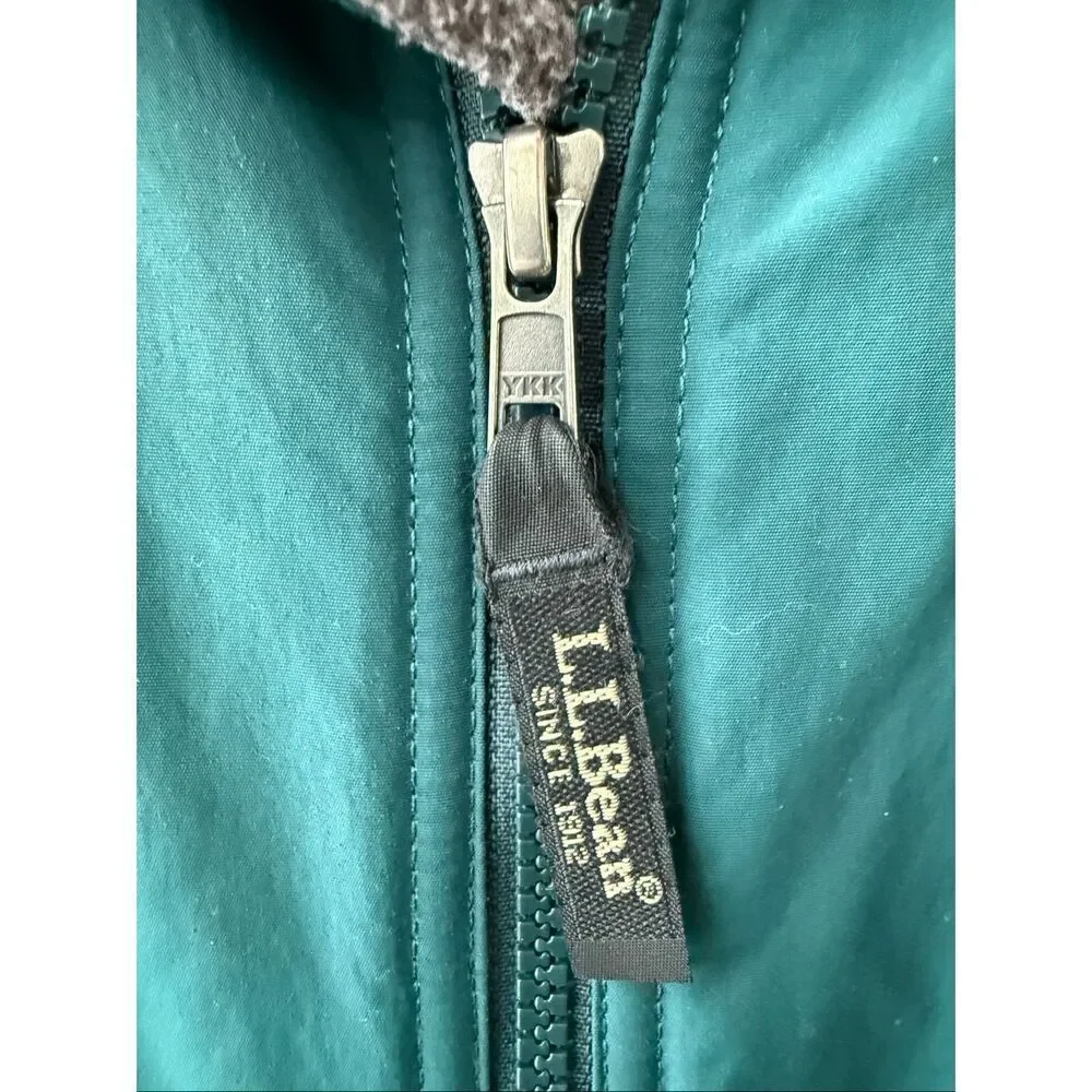 Vintage 90s LL Bean Men's Green Fleece Lined Bomber Jacket Item ID 205108 L Tall